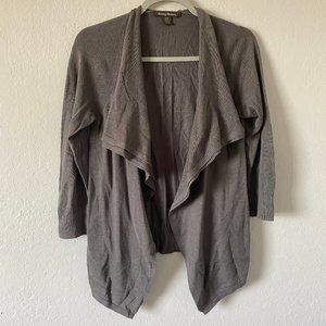 Tommy Bahama Womens Cardigan Lagenlook Gray Size S Ribbed 3/4 Sleeve Sweater